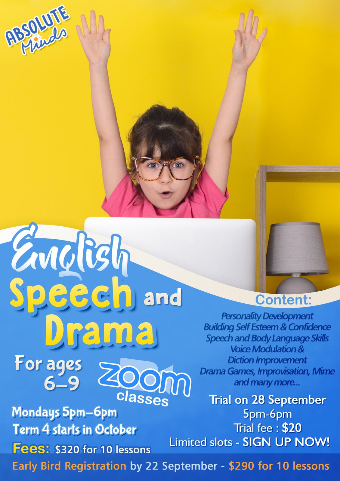 kid english speech and drama online singapore