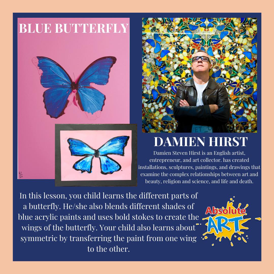 Damien Hirst blue butterfly art workshop for children Singapore
