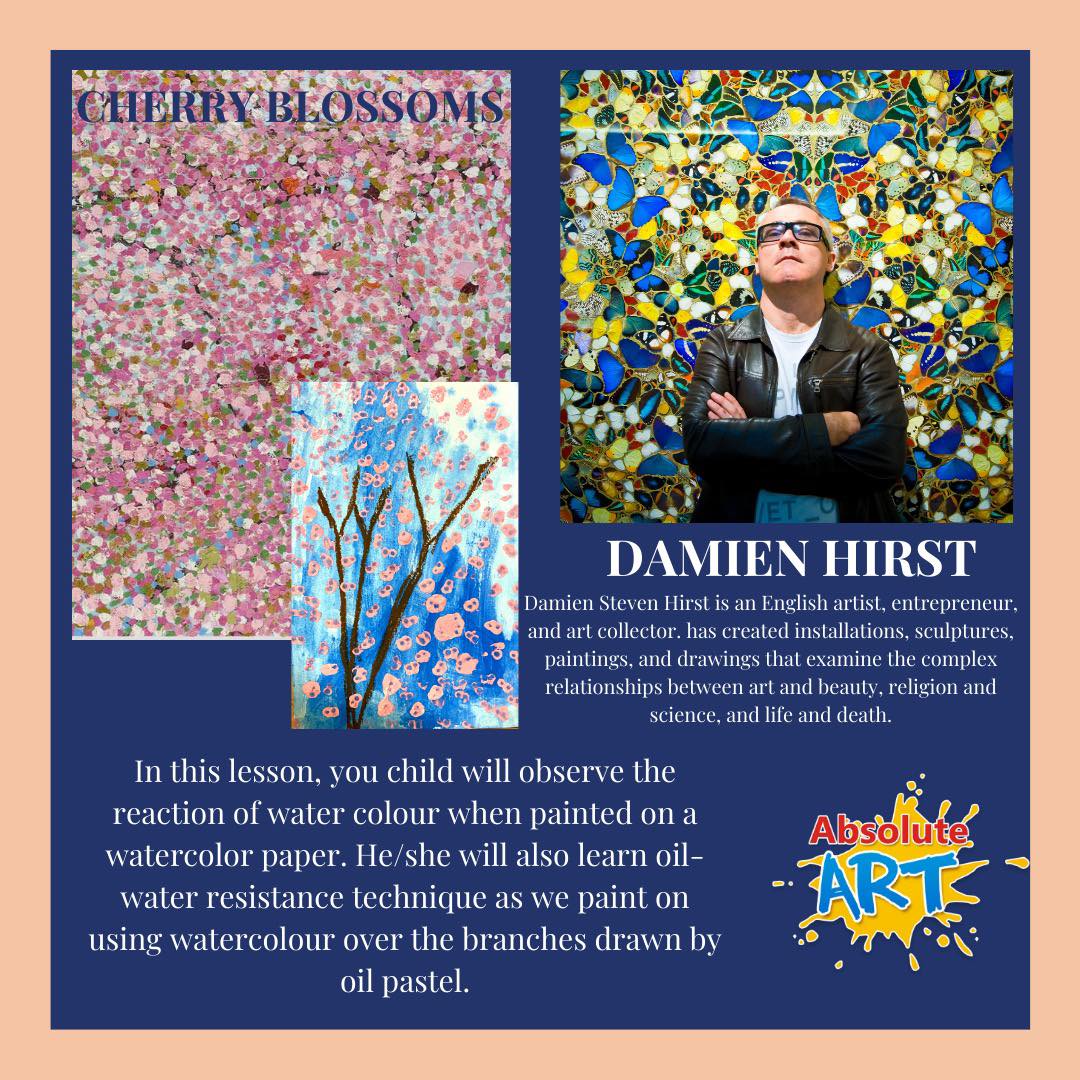 Damien Hirst Cherry blossom  art workshop for children singapore
