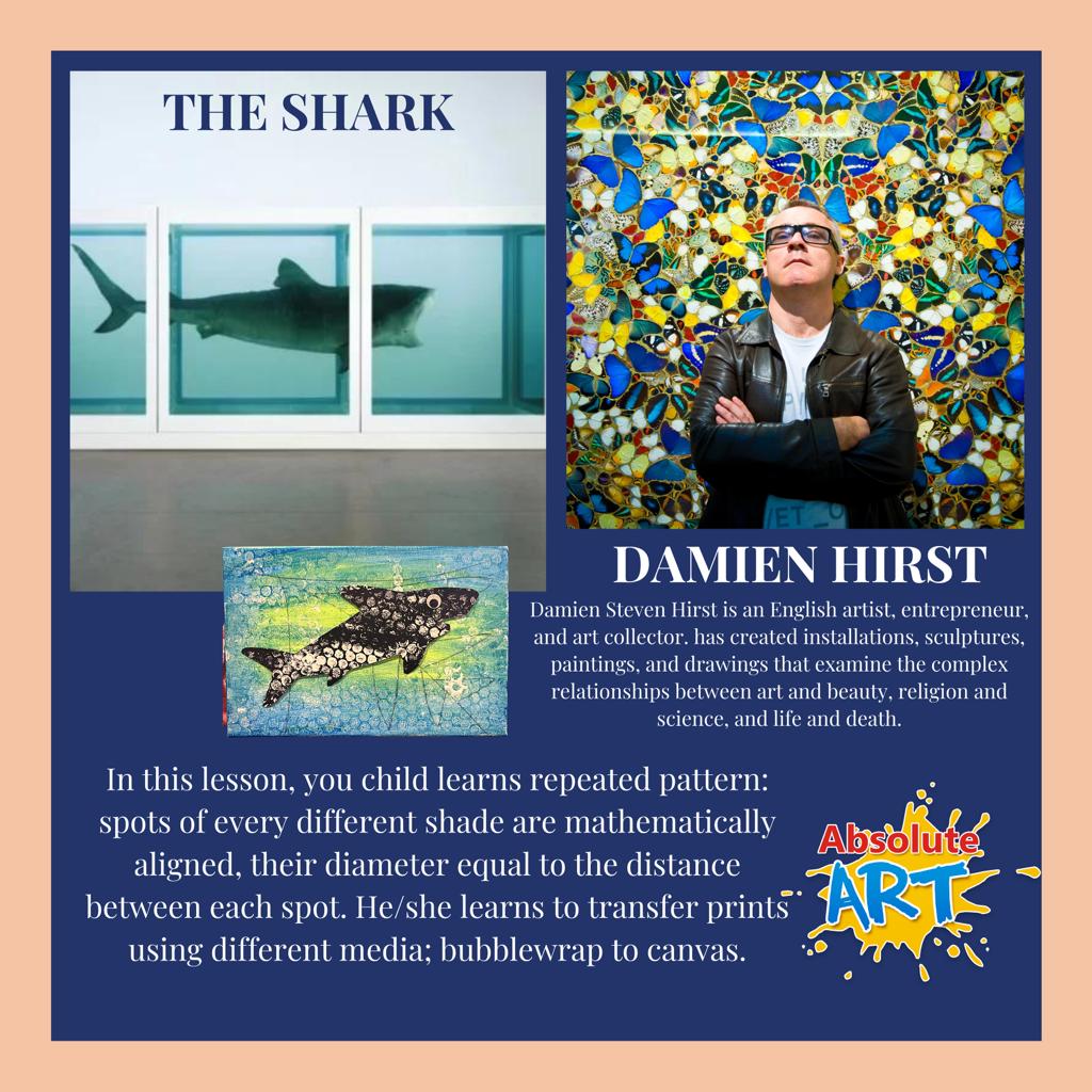 Damien Hirst Shark art for children