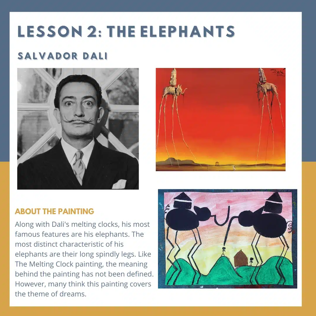 dali elephants art lesson